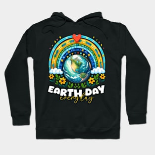 Earth Day Rainbow, Every Day funny Design 54th anniversary 2024 Hoodie